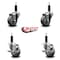 Service Caster 3'' Gray Poly Wheel Swivel 1'' Expanding Stem Caster Set 2 Brakes, 4PK SCC-EX20S314-PPUB-2-TLB-2-1 - alternate 4